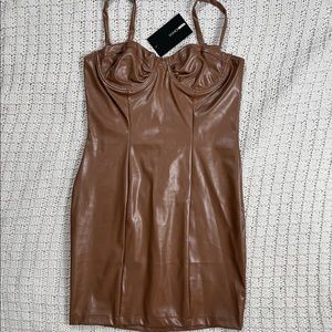 Faux Leather Mini Dress